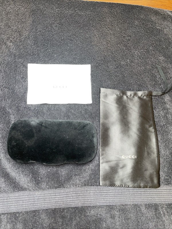 Gucci Black Velour Glasses Case With Lens Cloth and Dust Bag