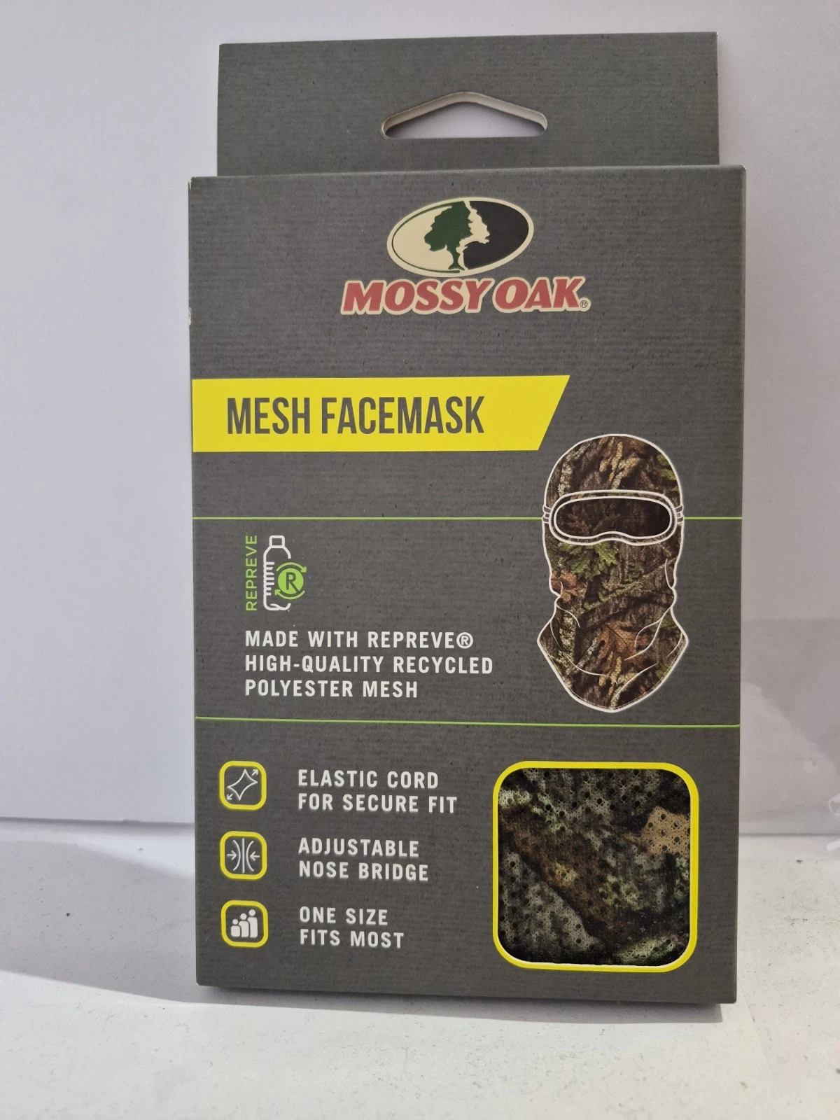2 Mossy Oak Mesh Balaclava Facemask Adjustable Nose Bridge Elastic Cord One Size