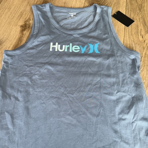 Hurley Men’s Graphic Tank Top Blue Beach Pool Size Medium NEW
