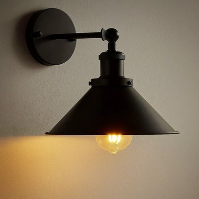 E27 Vintage Industrie Wandleuchte Metall gebürstet verstellbar Wandleuchter Lampe