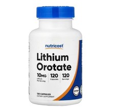 Nutricost, Lithium Orotate, 10 mg, 120 Capsules