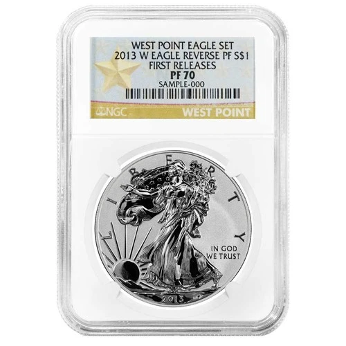 2013-W $1 1-oz Reverse Proof American Silver Eagle West Point Set NGC PF70 FR