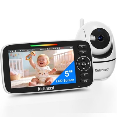 Baby Monitor with and Audio - 5 inch 720P Video Baby Monitor, No WiFi, 48H Ba...