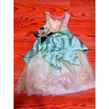 Disney Store Green Tiana Princess and the Frog Costume Girls S 5/6 Green Dress