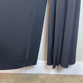 Vtg Jessica McClintock Black Halter Neck Size 8 Ruched Wide Leg Jumpsuit Dressy