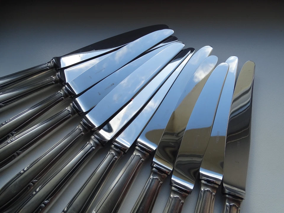 12 couteaux en métal argenté RENEKA modele ART DECO - 12 pers - 25 cm - LOT 1 - Photo 3/4