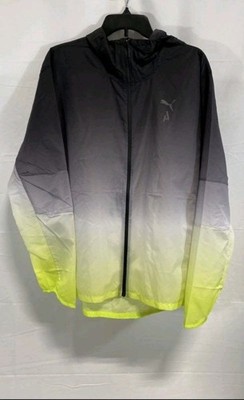 Puma SEASONS RAINCELL Ultra Trail Jacket NWT Men's Large - Black Lime Ombre