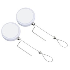 2 Pcs Retractable Remote Control Tether Security Remote Cable Lock White