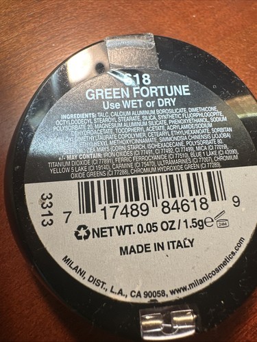 Milani Marbelized Baked Eyeshadow #618 Green Fortune New Without Box - Picture 2 of 3