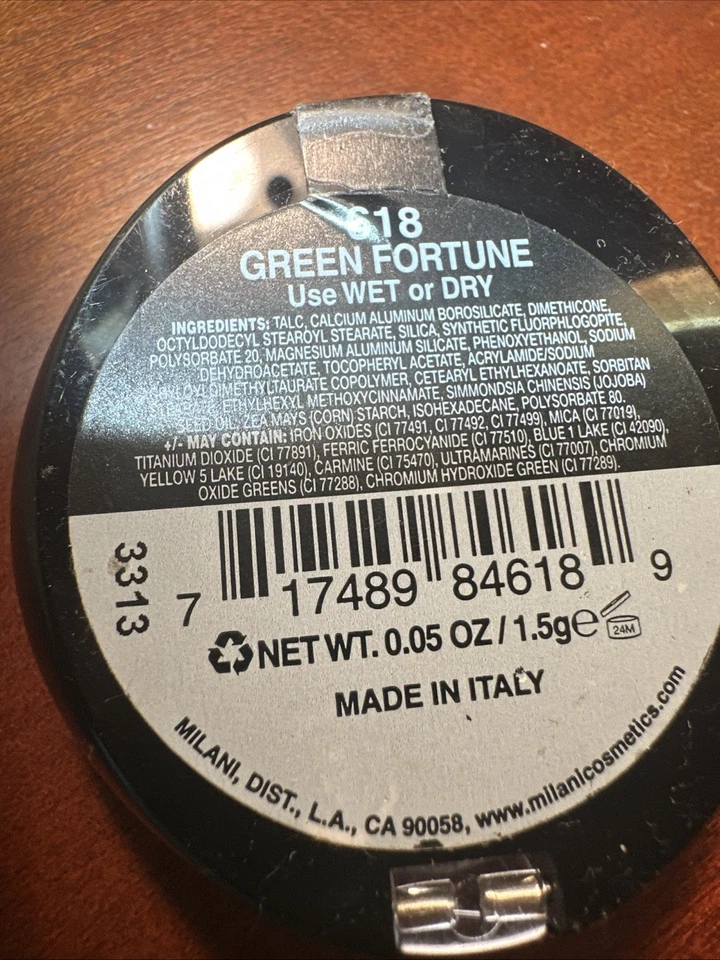 Sombra de ojos Milani Marbelized Baked #618 Green Fortune nueva sin caja Foto 2 de 3