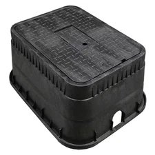 15 In. X 21 In. Rectangular Jumbo Water Meter Box and Lid (Black Box, Black Read