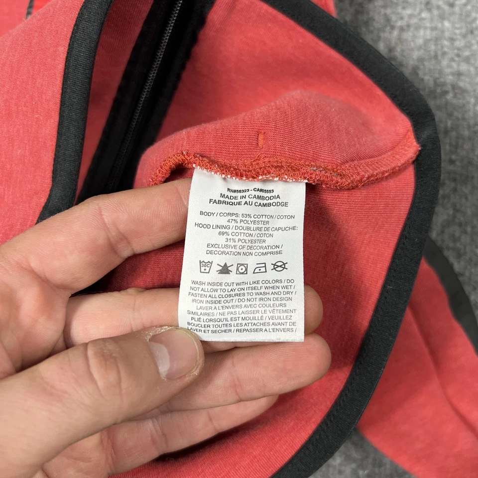 Jaqueta com capuz Nike juvenil pequena vermelha preta zíper completo estilo Windrunner Swoosh infantil - Imagem 4 de 4