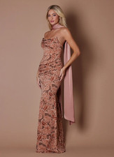 Azazie Atelier Carlie Bronze Petal Two Piece Dress 