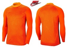 Image of NIKE Men's Gardien Goalkeeper Long Sleeve Jersey Football Top Shirt Orange LARGE
