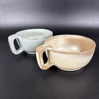 Set of 2 Frankoma Pottery 4SC Square Handle Lazy Bones Soup Coffee Mug Cup