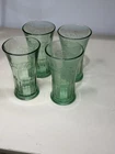 Vintage Coca-Cola- Heavy Flared Rim Green Libby Glasses - Set Of 4