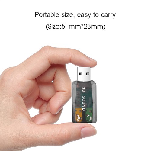 USB 2.0 Sound Card External 5.1 Channel 3D Mic Speaker Virtual Audio PC Adapter - Afbeelding 4 van 12
