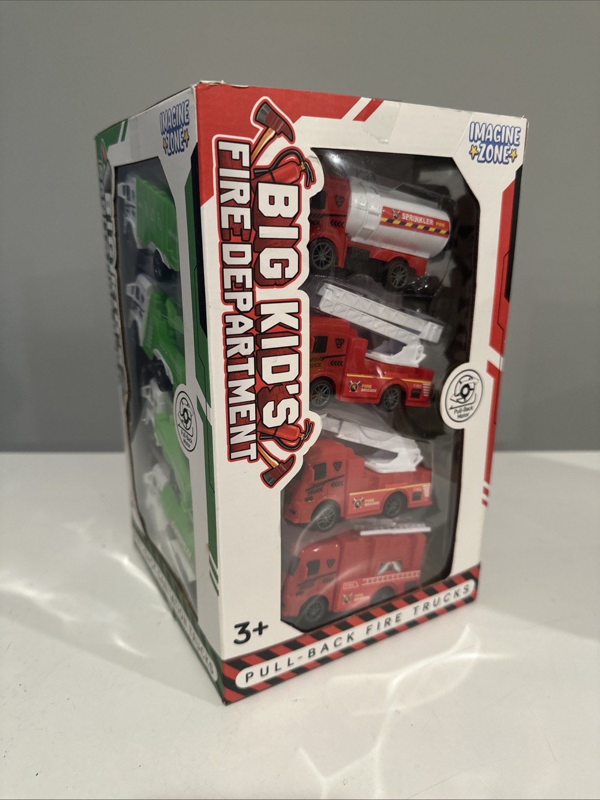 16PCS Pull Back Truck Set - Construction, Fire Engine, Garbage Truck & Military