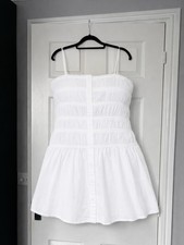 Boohoo Cotton Bandeau Button Dress Size 14 Brand New with Tags