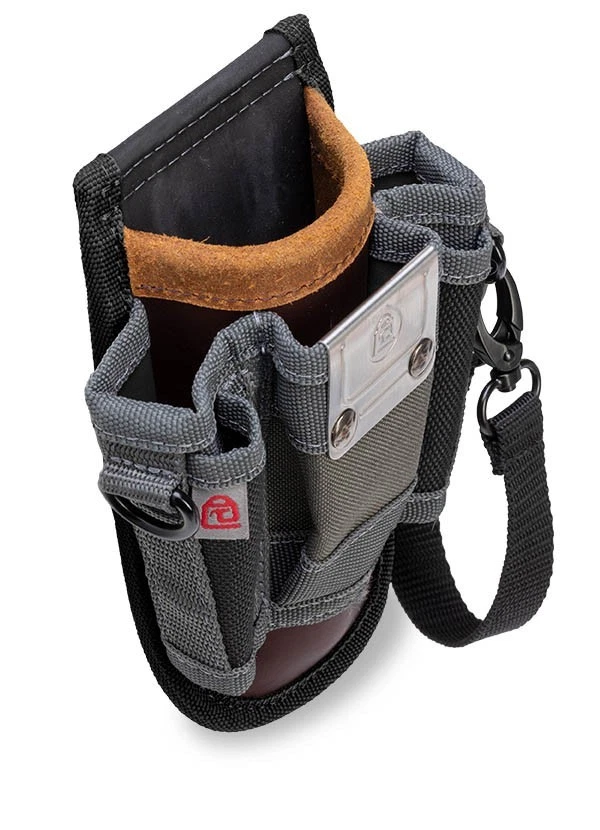 Side profile of the Veto Pro Pac FPX Tool Pouch highlighting compact size and belt or pocket attachment.