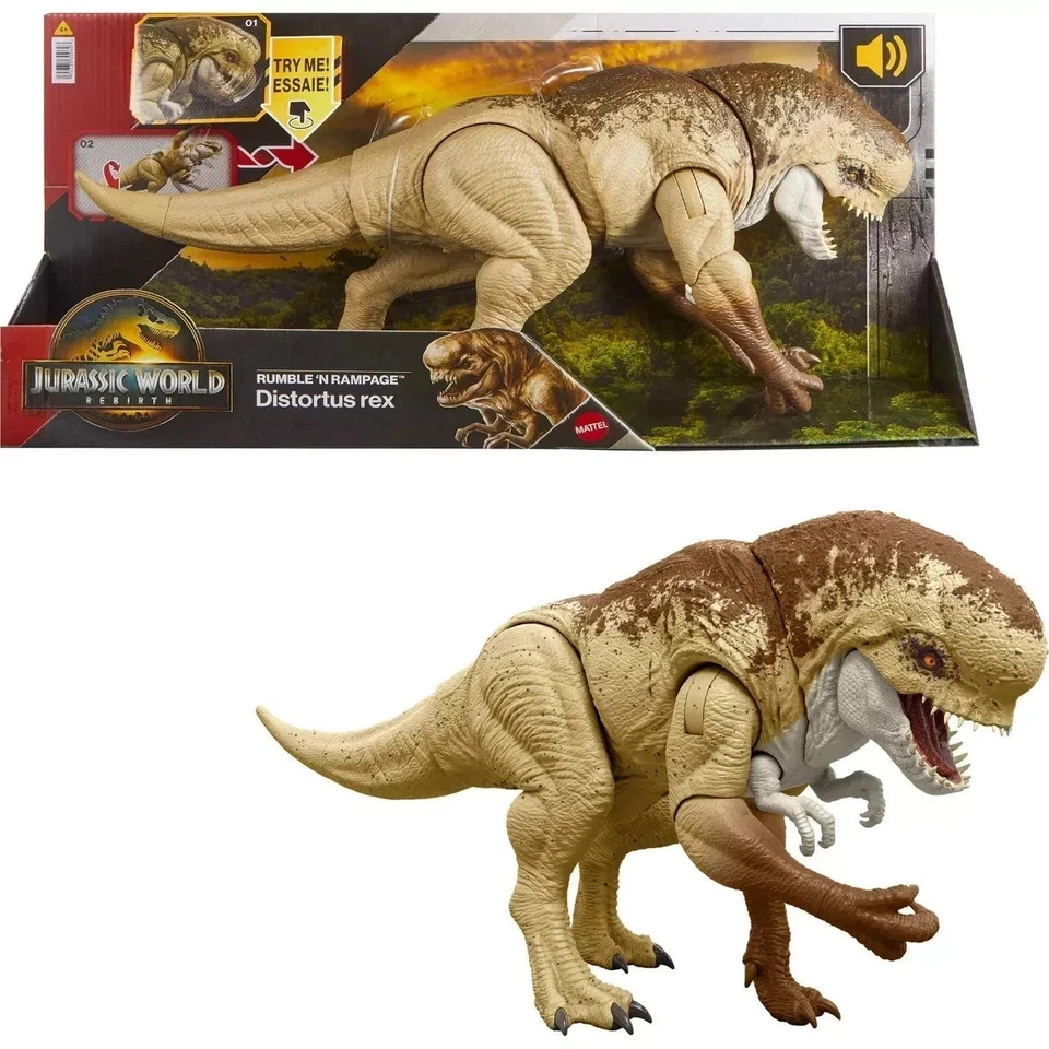 Boneco de ação Jurassic World Rebirth Distortus Rex Drex Rumble N’ Rampage 22" - - Imagem 2 de 4