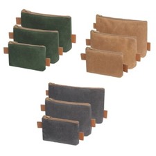 3 Piece Canvas Zipper Tool Bags Pouch Set for Hardware Storage and Organization