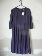 NEW Hotouch Womens Dress Solid Navy/Purple Size XL A-Line? Fit & Flare? Swing?