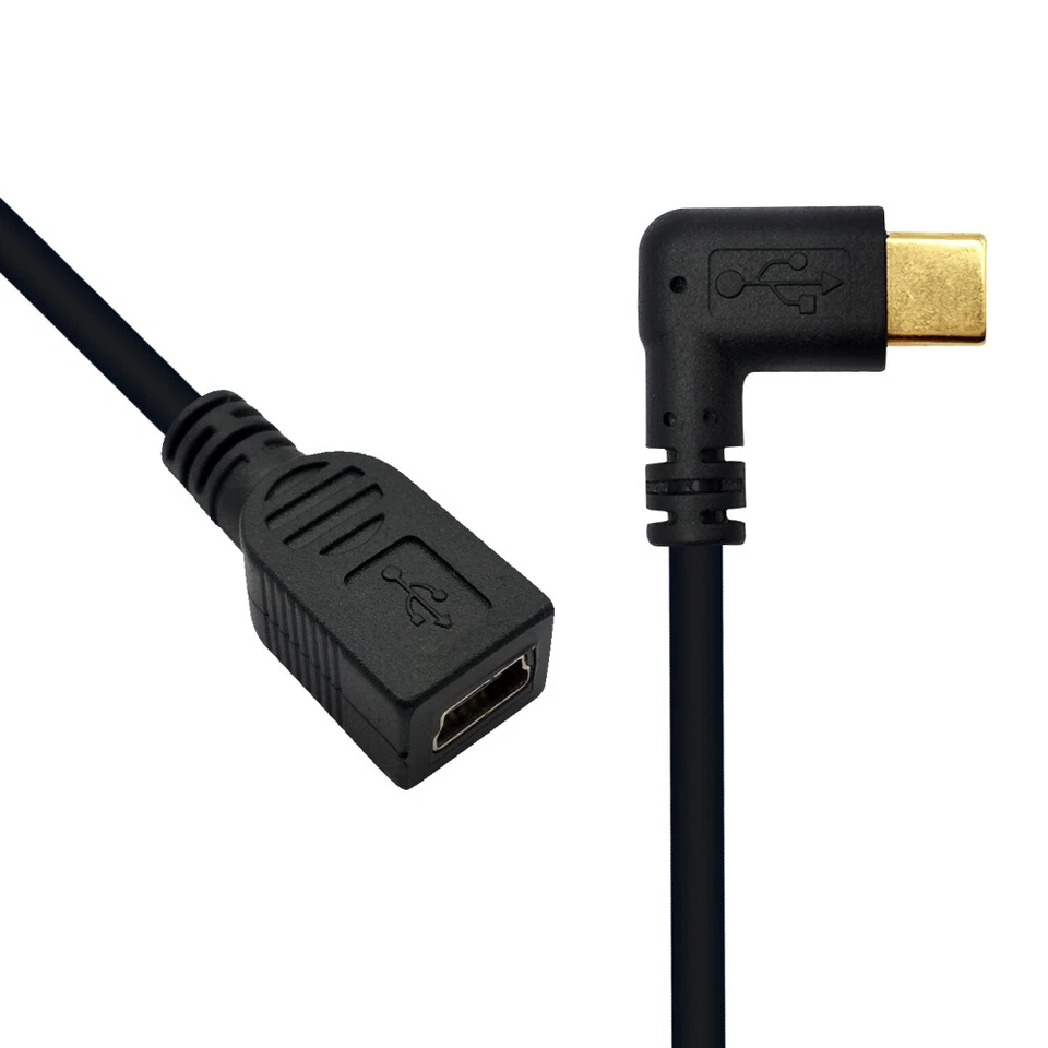 USB Type C Male to Mini USB Female Data Extension Cable - 25cm - Image 2 of 4
