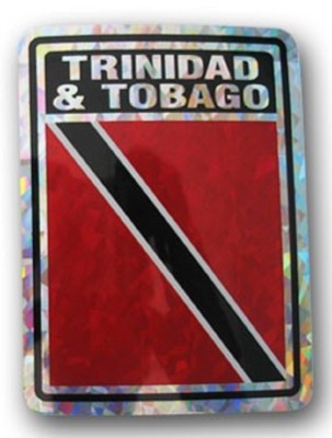 TRINIDAD PRISMATIC  REFLECTIVE FLAG STICKER DECAL  - NEW - FREE SHIPPING