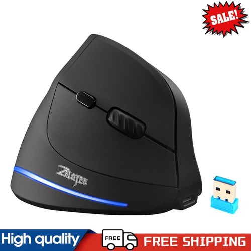 ZELOTES F-35 Rechargeable Wireless Mice 3 Gears 2400DPI Vertical Ergonomic Mouse