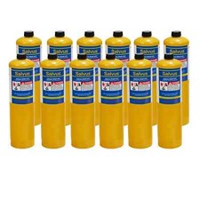 12 x Salvus Map HTi Mapp Gas Bottle for Blowtorch Plumbers Soldering