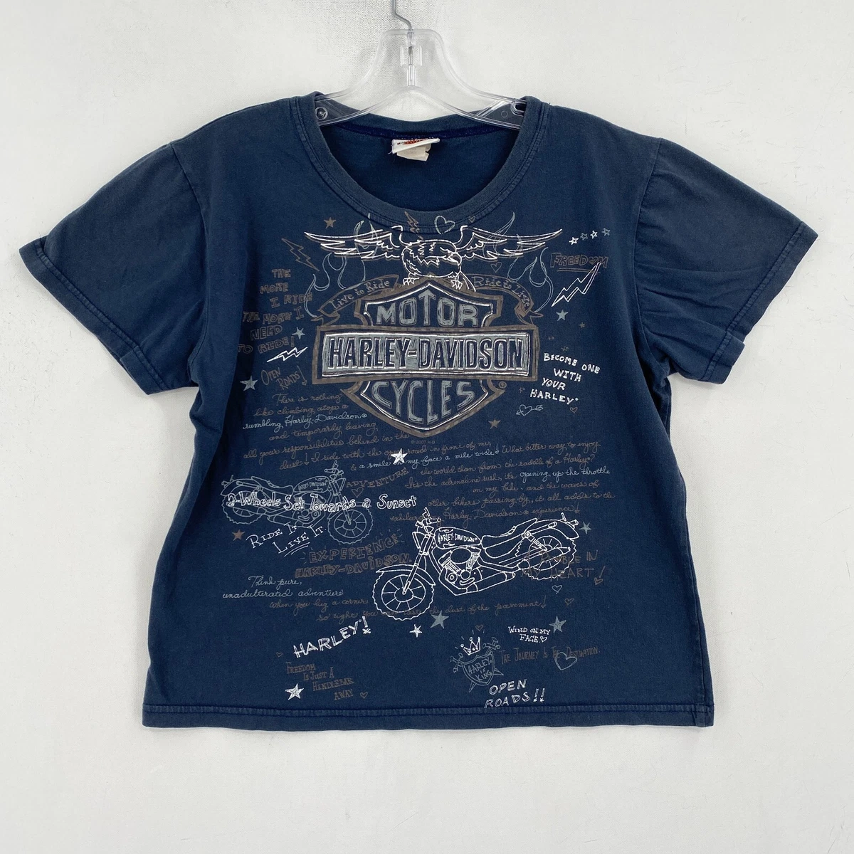 Vintage Harley Davidson Womens T Shirt Size Medium Black Colorado