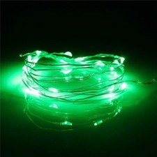 20 Green LED Fairy String Lights, Wire 6ft, Battery Operated 