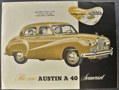 1952 Austin A40 Somerset Sedan Sales Brochure Folder Saloon Nice Original 52