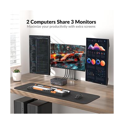 AV Access iDock D23 8K KVM Switch Docking Station for 2 Computers