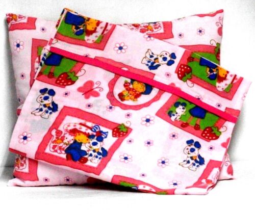 Strawberry Shortcake Toddler Pillow&Pillowcase Set Pink Cotton #S16 Handmade - Picture 1 of 4