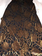 Lularoe Elegant Joy Black Bronze Ombré Glitter Roses Jacket Duster New Med 10/12