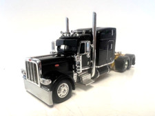 DCP / FIRST GEAR 1/64 SCALE 389 PETERBILT STAND UP SLEEPER, BLACK, YELLOW FRAME