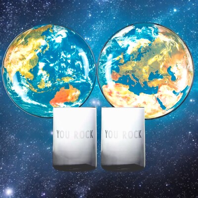 Seletti Design Letters You Rock My World x2 Tasse & x2 Teller Set NEU UVP 234£