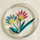 Ex RARE Vintage RED FLORAL Reversed Carved LUCITE button, ca., 1930s. — photo 2