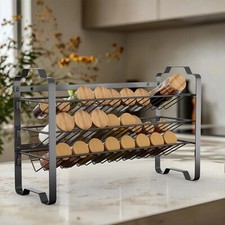 Spice Rack 2 Tier Herb Jar Free Standing Kitchen Storage Organiser Shelf Holder