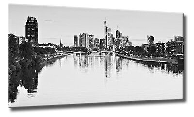 Leinwand Bild Frankfurt Skyline Schwarzweiss Wasser Spiegelung Bilder Stadte Xxl Ebay