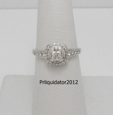 1/2CT Natural Diamond Halo Engagement Wedding Bridal Ring 14K White Gold