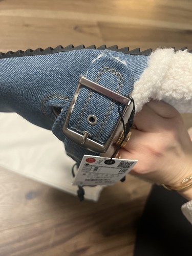 Zara Blue Buckled Shearling Denim Clogs Size Uk5, Eur38/7.5NWT - Picture 9 of 12
