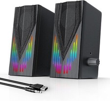 Computer Speakers for Desktop PC  Laptop,Monitor Speakers w RGB Lights 6 Watts