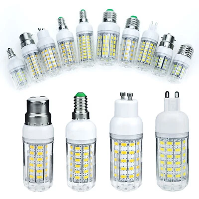 LED Corn Bulb 5730 SMD E27 E14 E12 B22 35W - 85W Equivalent Light Bright Lamp RD - Image 1 of 4