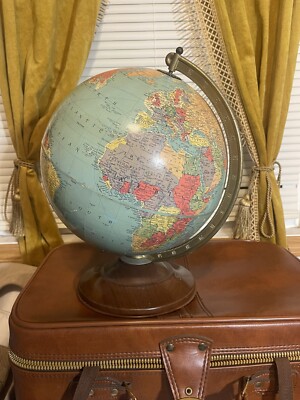 Vintage 1940s Replogle 12 Inch Precision Globe, Table Globe, Good Condition
