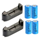 4pcs 16340 3.7v Ultrafire 1800mAH Rechargeable Li-ion Battery RCR123A + Charger