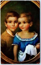 Postcard  - Longfellow's Sons: Charles and Ernest - Portrait by Eastman Johnson