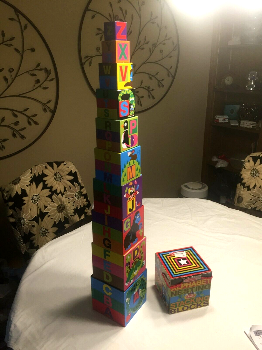 Melissa Doug Developmental Alphabet Nesting and Stacking Blocks